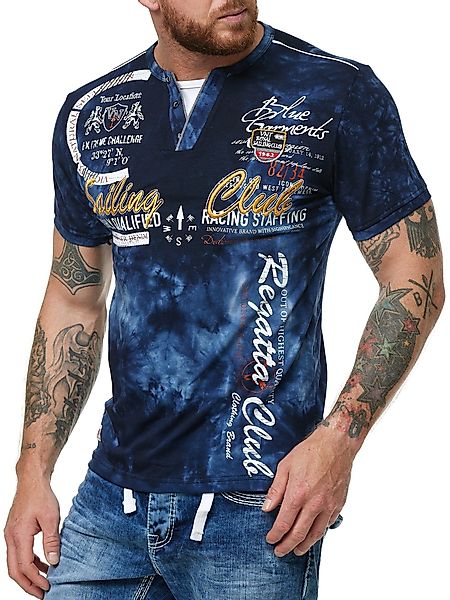 L.gonline Kurzarmshirt Herren T-Shirt mit Knopfleiste, günstig online kaufen