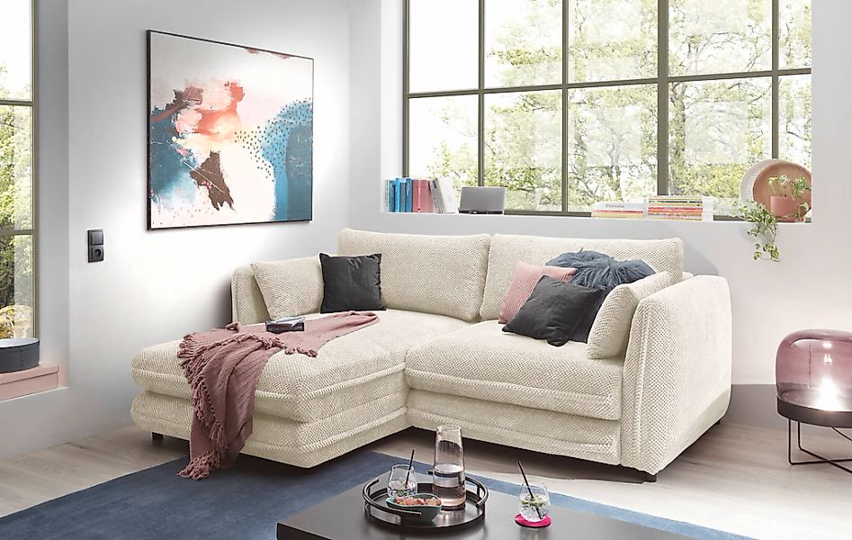 ED EXCITING DESIGN Ecksofa "Stanley L-Form", mit Bettfunktion, Bettkasten & günstig online kaufen