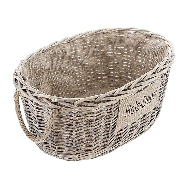 Dekoleidenschaft Kaminholzkorb aus Weide im Shabby günstig online kaufen