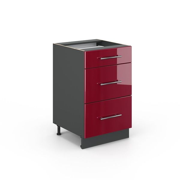 Vicco Unterschrank Fame-Line, Bordeaux Hochglanz/Anthrazit, 50 günstig online kaufen