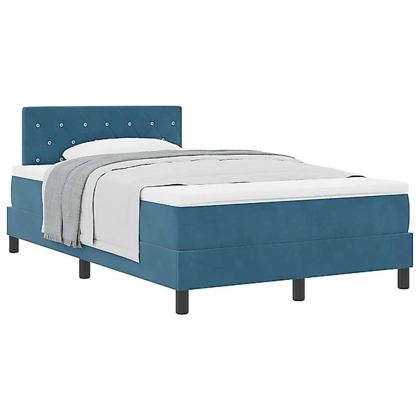 vidaXL Boxspringbett mit Matratze Dunkelblau 120 x 200 cm Samt 3339102 günstig online kaufen