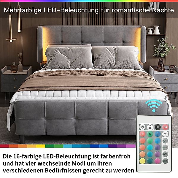 OKWISH Polsterbett Stauraumbett Funktionsbett Doppelbett Gästebett, günstig online kaufen
