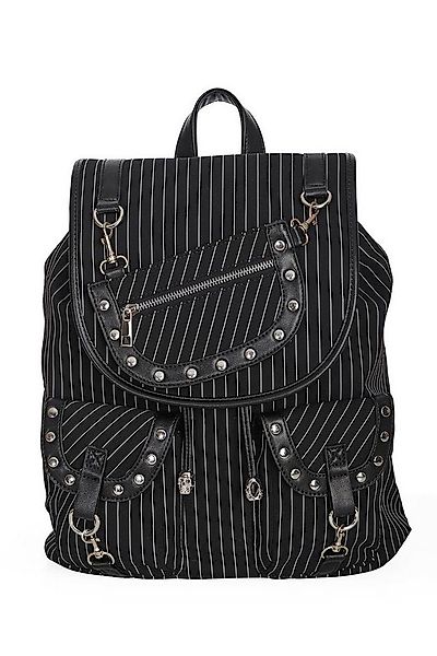 Banned Rucksack Yami Nadelstreifen Schwarz, Schwarz Backpack Pinstripe Punk günstig online kaufen