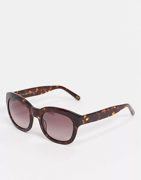 Whistles – Sonnenbrille mit breitem Rahmen-Braun günstig online kaufen
