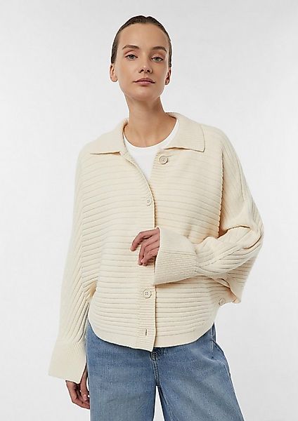 comma Cardigan Strickjacke Strick-Cape mit Fledermausärmeln und Knopf-Detai günstig online kaufen