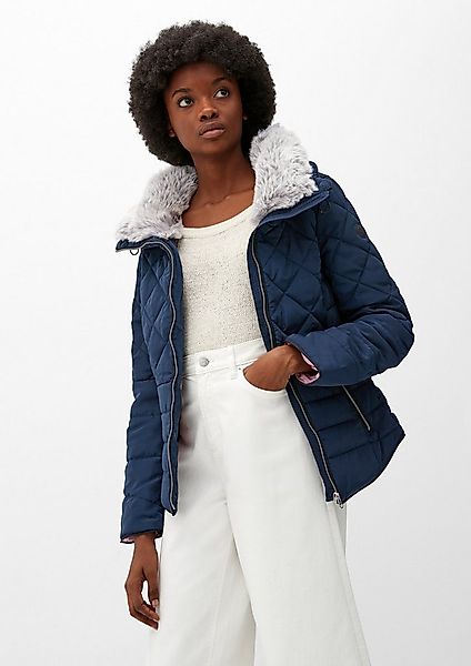 QS Winterjacke Outdoor-Jacke Steppjacke mit abnehmbarem Fellkragen günstig online kaufen