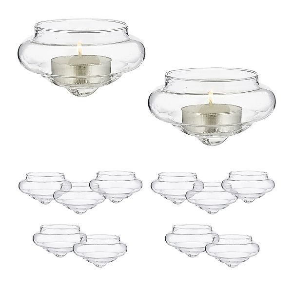 relaxdays Teelichthalter Schwimmwindlicht im 12er Set günstig online kaufen