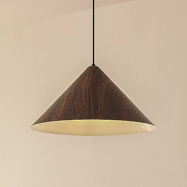 Lindby Hängeleuchte Clarine, walnuss, Ø 50 cm, Metall günstig online kaufen