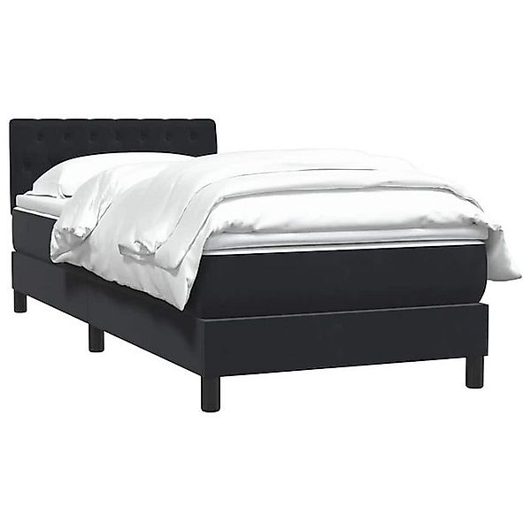 vidaXL Bett Boxspringbett mit Matratze Schwarz 80x210 cm Samt günstig online kaufen