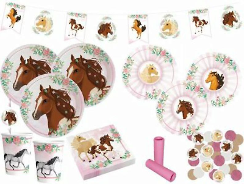 KIDS PARTY WORLD XL 50 Teile Pferde Freundschaft Party Deko Set 8 Kinder me günstig online kaufen