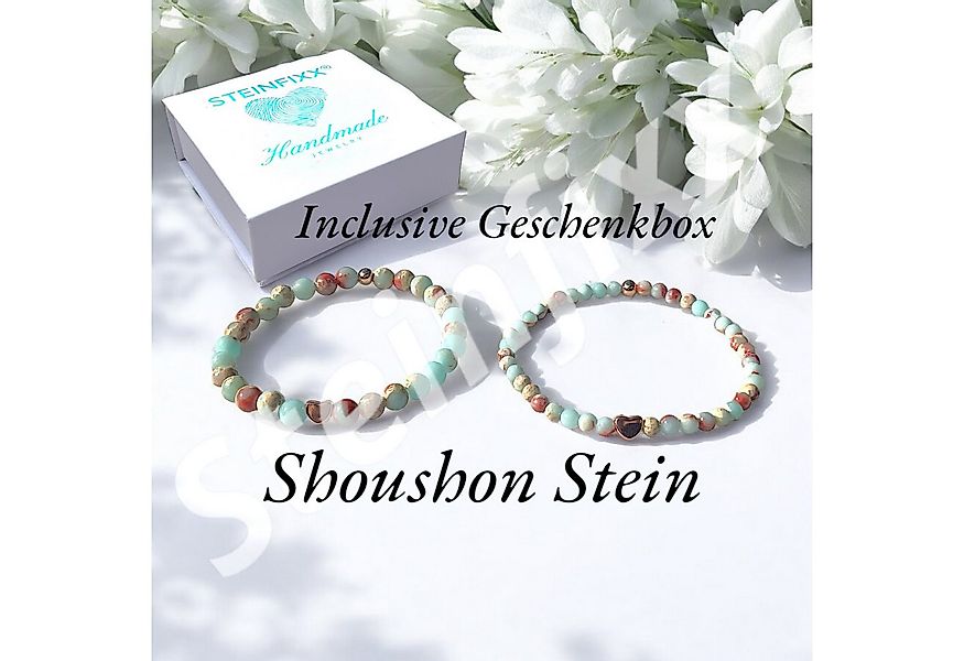 Steinfixx® Perlenarmband Shoushan Stone mit rosèplattierten Elementen, Häma günstig online kaufen
