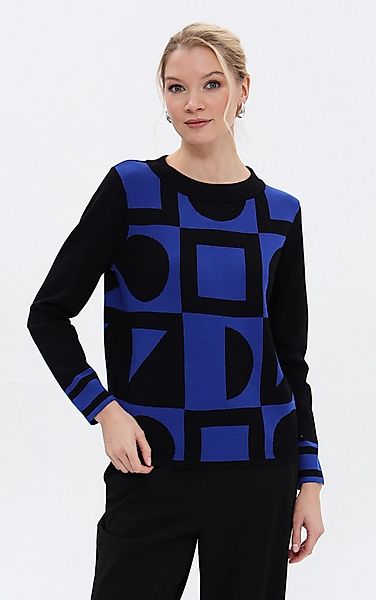 Passioni Strickpullover mit geometrischem Muster günstig online kaufen