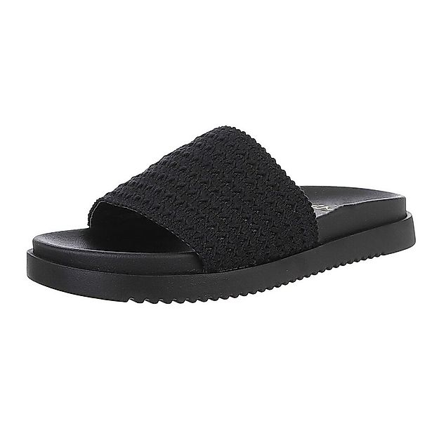 Ital-Design Moderne Damen Sandalen mit geflochtenem Obermaterial Pantolette günstig online kaufen