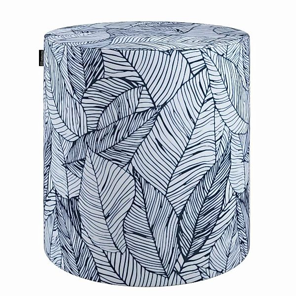 Pouf Barrel, dunkelblau-weiß, ø40 cm x 40 cm, Velvet (704-34) günstig online kaufen