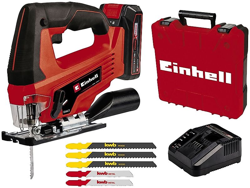 Einhell Akku-Stichsäge TC-JS 18 Li (1x2,5 Ah), inklusive Koffer, Akku und L günstig online kaufen