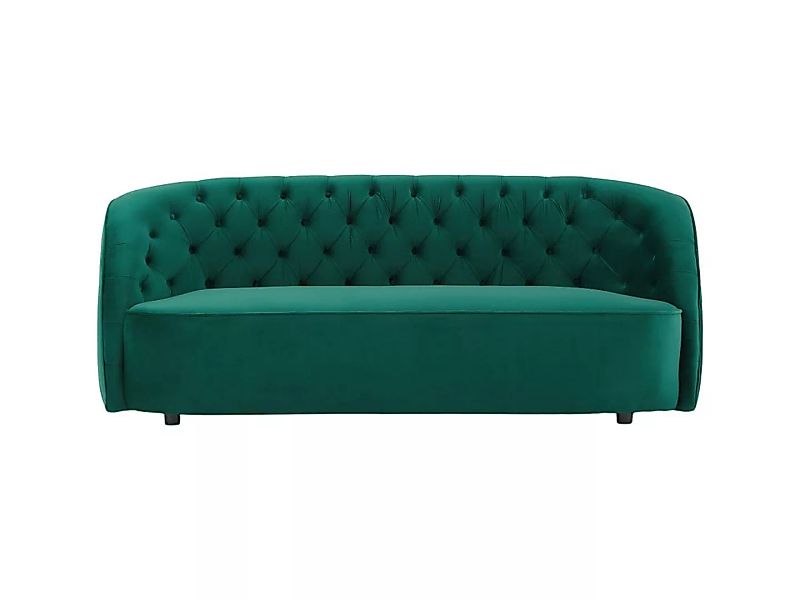 Sofa 3-Sitzer - Samt - Grün - ORTANO günstig online kaufen