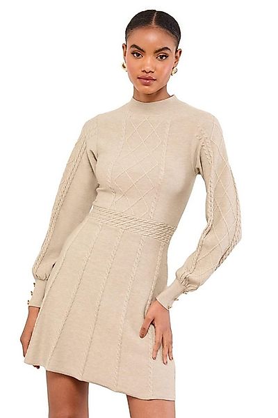 LIPSY Minikleid Lipsy Langärmeliges Kleid im kleinen Rautenstrick (1-tlg) günstig online kaufen