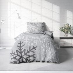 One Home Bettwäsche Winter Snowflakes, Biber, günstig online kaufen