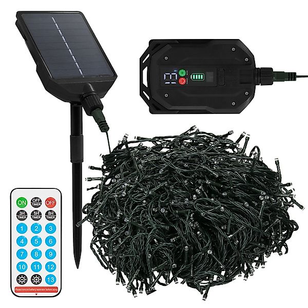 ECD Germany Solar Lichterkette Aussen 16m 800LED Warmweiß Timer 13Modi günstig online kaufen