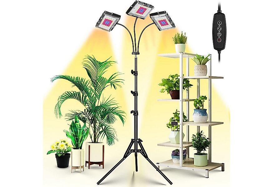Rosnek Pflanzenlampe Vollspektrum LED mit Ständer, höhenverstellbar, dimmba günstig online kaufen