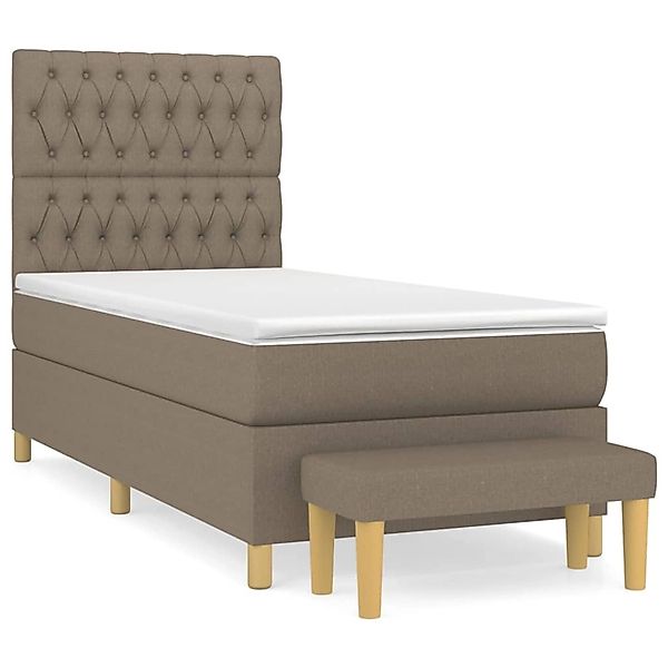 vidaXL Boxspringbett mit Matratze Taupe 100x200 cm Stoff1366896 günstig online kaufen