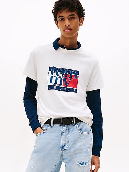 Tommy Jeans T-Shirt "TJM RWB FLAG TEE EXT", Slim fit, mit Rundhals günstig online kaufen