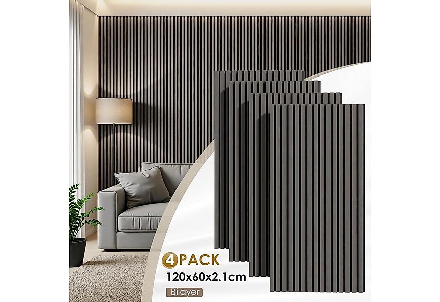 TLGREEN Wandpaneel 3D Akustikpaneele Holz MDF Schalldämpfung, BxL: 120x120 günstig online kaufen