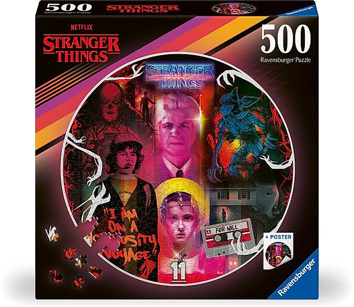 Ravensburger Puzzle 500 Teile Puzzle rund Stranger Things Friends Don't Lie günstig online kaufen