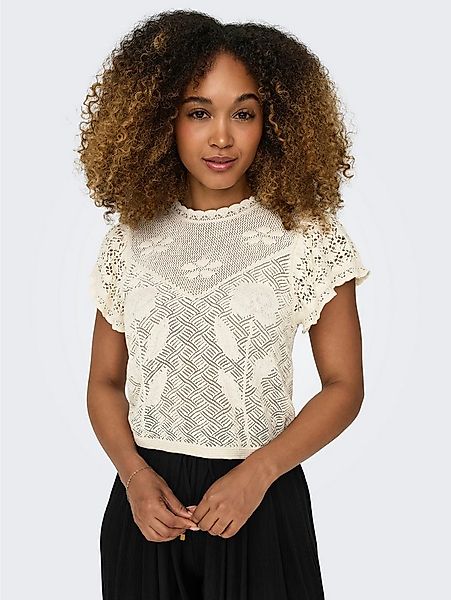 ONLY Kurzarmpullover ONLESTRALLA S/S SHORT STRUCTOP KNT NOOS günstig online kaufen