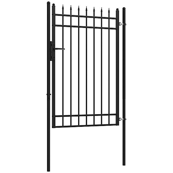 Outsunny Gartentor Verzinkter Stahl Schwarz 107L x 0,12B x 204H cm günstig online kaufen