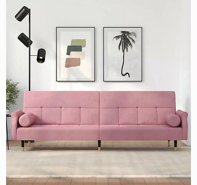 vidaXL Sofa Schlafsofa mit Kissen Rosa Samt Gästebett Gästesofa Schlafcouch günstig online kaufen