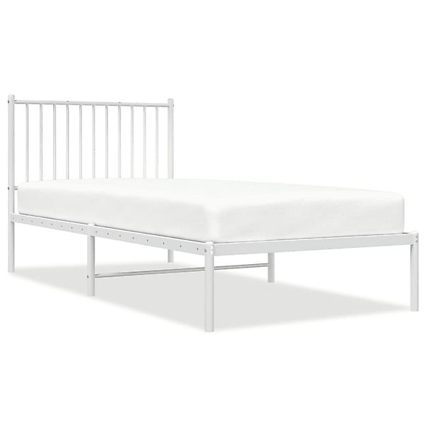 vidaXL Bettgestell mit Kopfteil Metall Weiß 90x200 cm Modell 11629519 günstig online kaufen