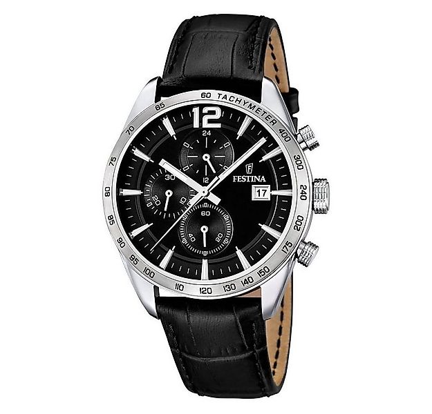 Festina Chronograph F16760-4 Schwarz Lederband 43,5 mm günstig online kaufen