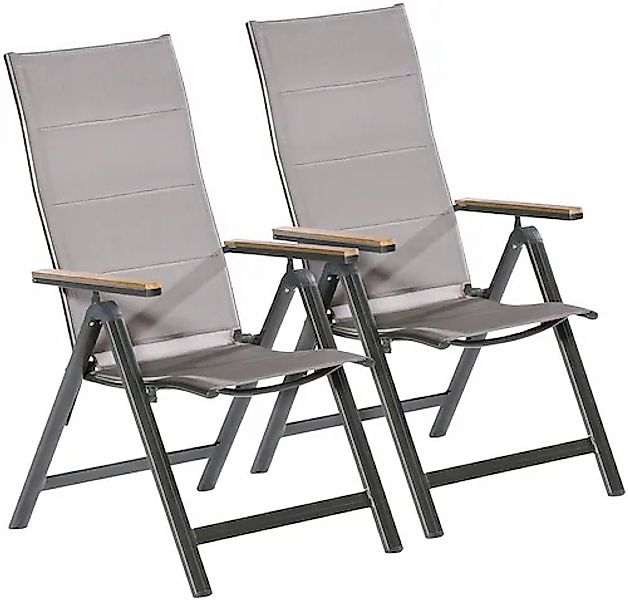 MERXX Gartenstuhl »Trivero« (Set) 2 Stk.2er Set, Alu/Textil, klappbar, brau günstig online kaufen