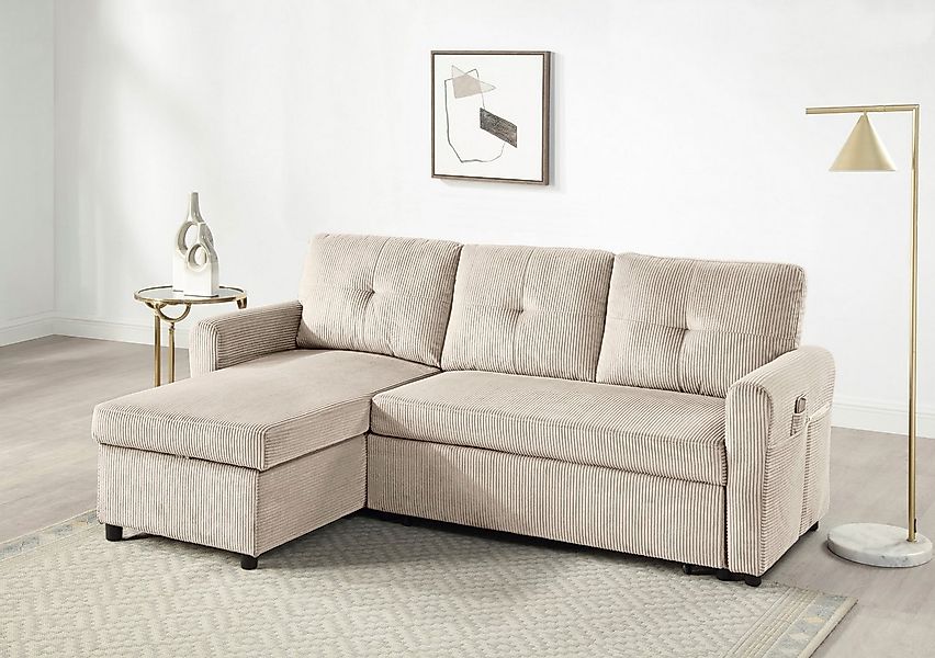 ATLANTIC home collection Schlafsofa Gustavo L-Form, B: 199 cm, mit Bettfunk günstig online kaufen