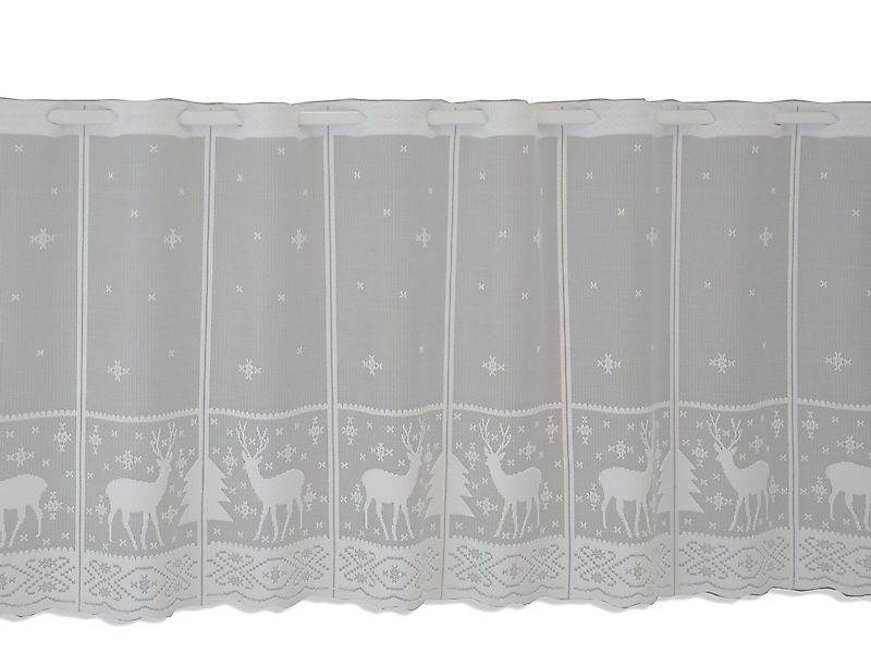 Clever-Kauf-24 Scheibengardine Scheibengardine Hirsch Schneeflocke, HxB 50x günstig online kaufen