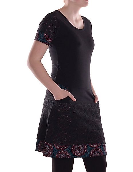 Vishes Sommerkleid Damen Kleid Baumwolle Blumen-Muster A-Linie mit Taschen günstig online kaufen