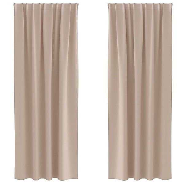 vidaXL Verdunkelungs-Vorhänge mit Ringen Taupe Polyester 4107442 günstig online kaufen