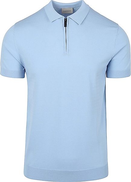 Suitable Knitted Half Zip Poloshirt Hellblau - Größe L günstig online kaufen