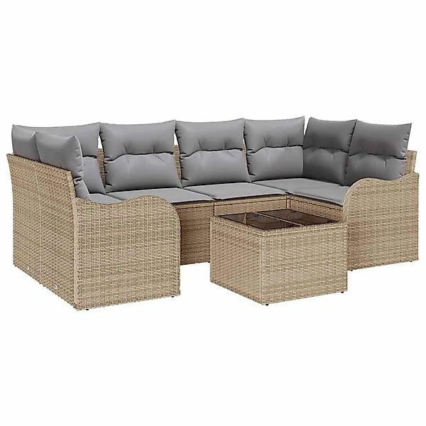 vidaXL Gartensofa-set Beige 55 x 55 x 37 cm Poly-Rattan 3345600 günstig online kaufen