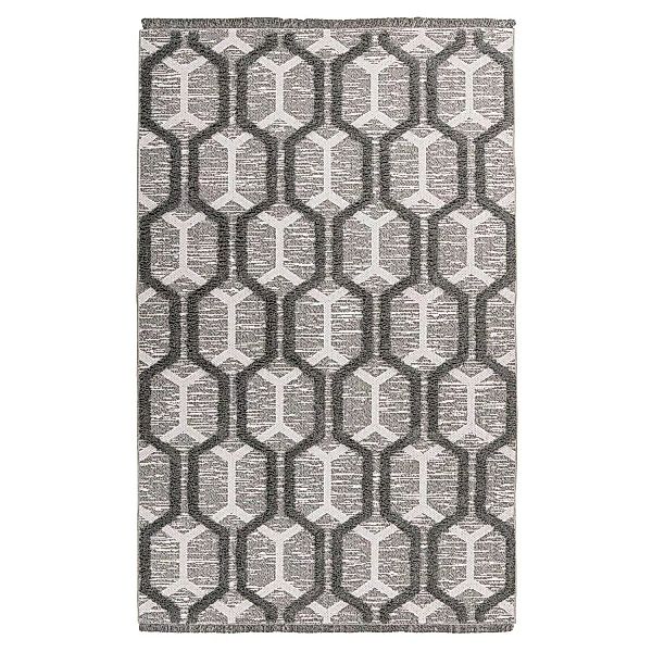 MeGusta Kurzflor Teppich Retro Grau Recyceltes Material 160 x 230 cm günstig online kaufen