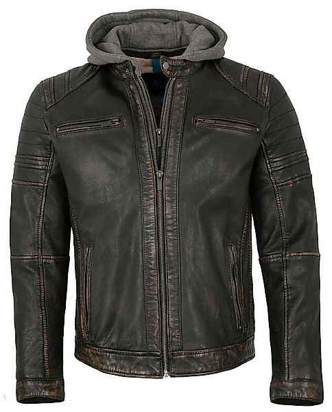Lederjacken24 Lederjacke Zenon-1 Herren Lederjacke Lammnappa Bikerjacke Kap günstig online kaufen
