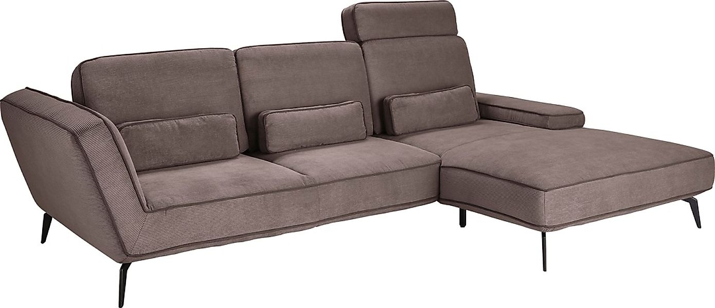 set one by Musterring Ecksofa "SO 4500, Füße schwarz matt, inkl Schwenkrück günstig online kaufen
