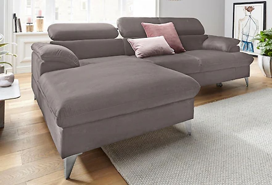 COTTA Ecksofa »Caluso L-Form« mit Kopfteilverstellung, wahlweise mit Bettfu günstig online kaufen