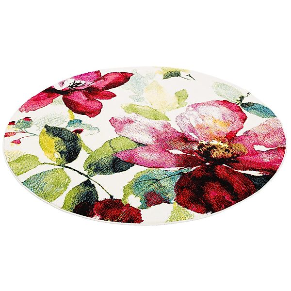 Pergamon Designteppich Designer Teppich Brilliant Blumen Rund, Rund, Höhe: günstig online kaufen