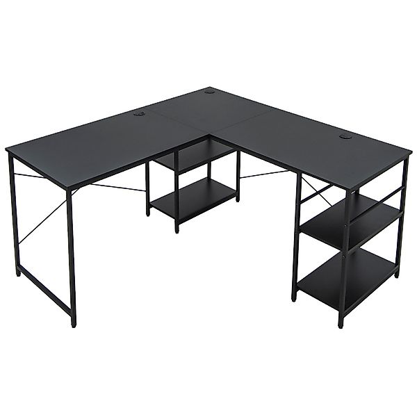 COSTWAY Eckschreibtisch, 2in1 Design, mit 4 günstig online kaufen
