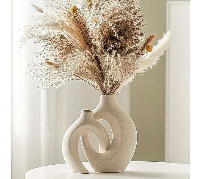 Kityhome Tischvase Keramik-Vasen Set 2-teilig, Milchweiß Boho Dekor, Modern günstig online kaufen