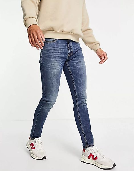 Topman – Eng geschnittene Stretch-Jeans aus Bio-Baumwollmix in getönter, mi günstig online kaufen