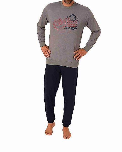 RELAX by Normann Pyjama Herren Schlafanzug langarm mit Bündchen in Optik - günstig online kaufen