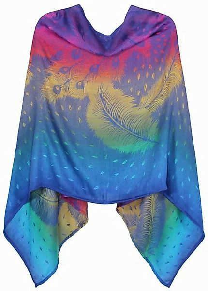 dy_mode Blusenponcho Regenbogen Farben Damen Poncho Leichtes Cape Bunter Bl günstig online kaufen